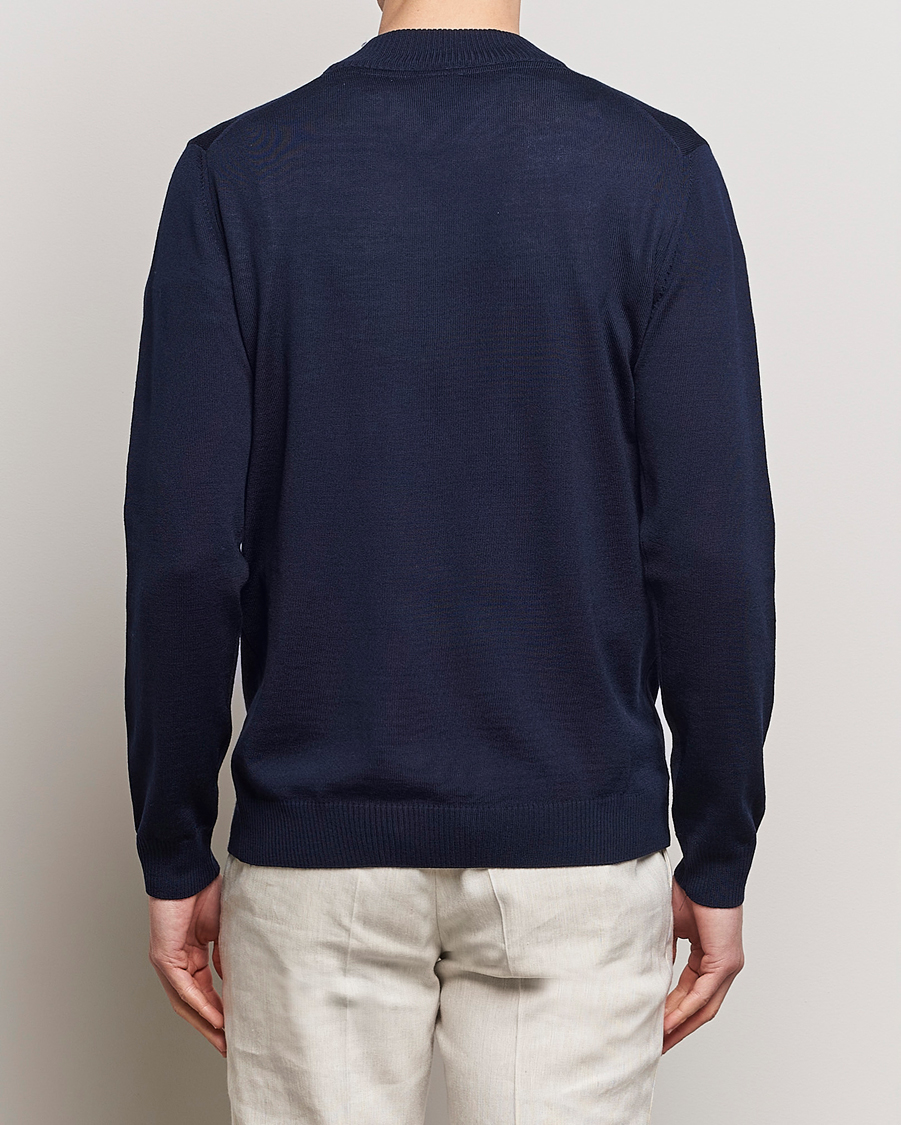Herre | Trøjer | Stenströms | Merino Wool Half Zip Navy