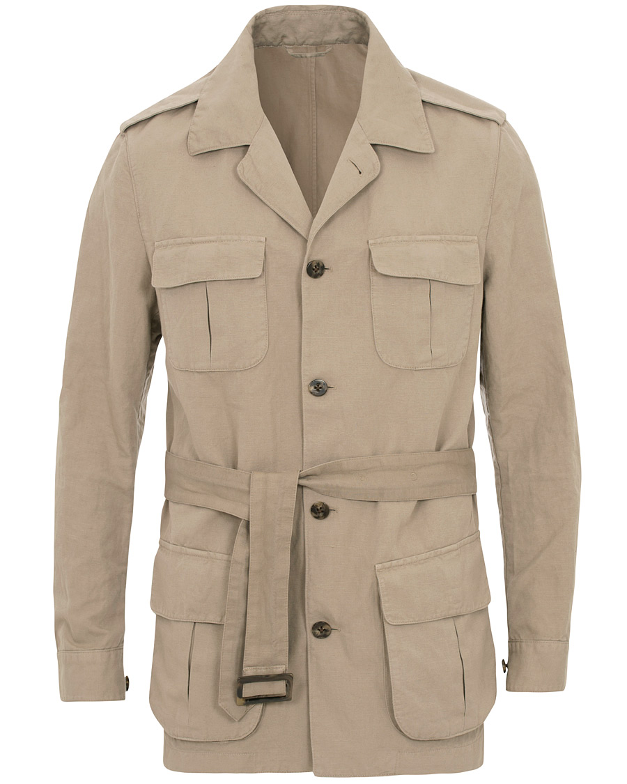 Et kors dele minus Stenströms Cotton/Linen Safari Jacket Beige - CareOfCarl.dk