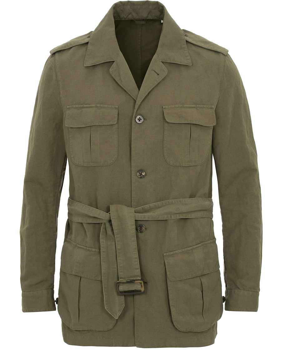 Cotton/Linen Safari Jacket Green -
