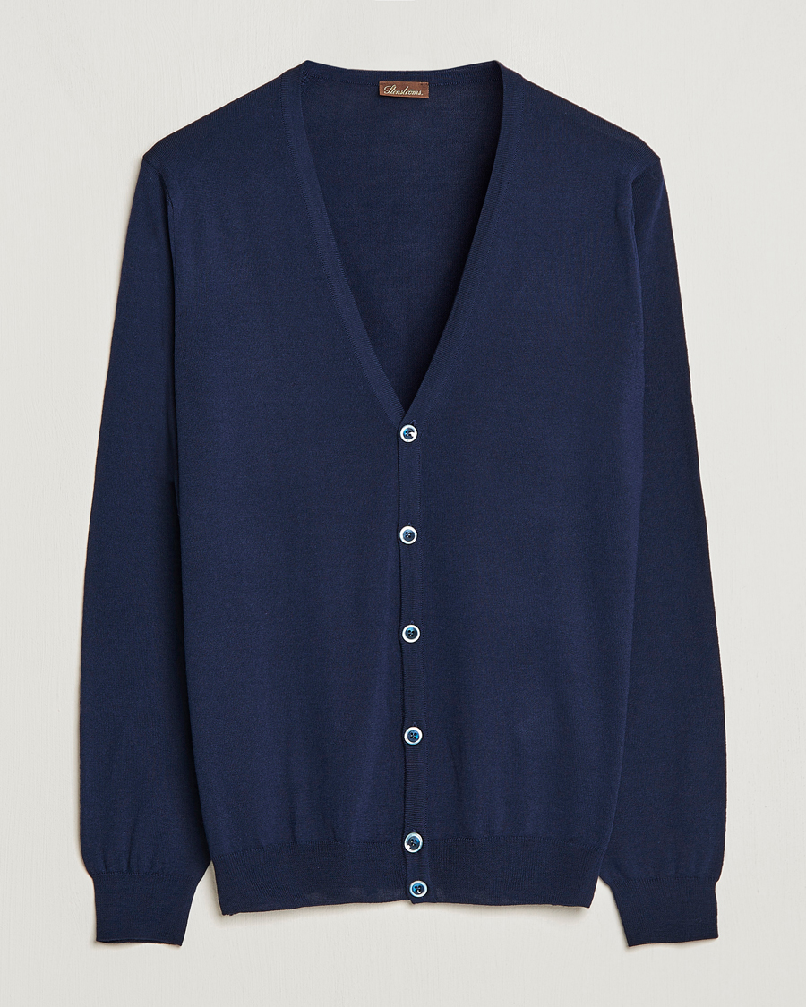 Herre |  | Stenströms | Merino Zegna Knitted Cardigan Navy