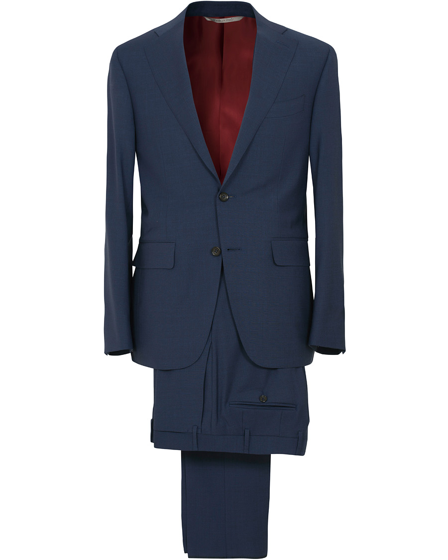 Herre | Jakkesæt | Canali | Capri Wool Contrast Lining Suit Navy