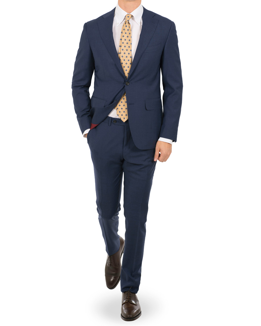 Herre | Jakkesæt | Canali | Capri Wool Contrast Lining Suit Navy