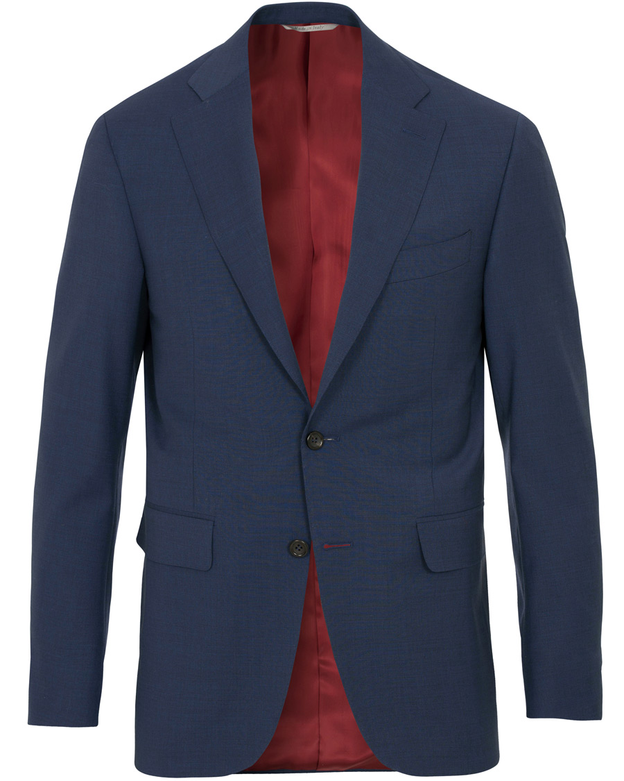 Herre | Jakkesæt | Canali | Capri Wool Contrast Lining Suit Navy