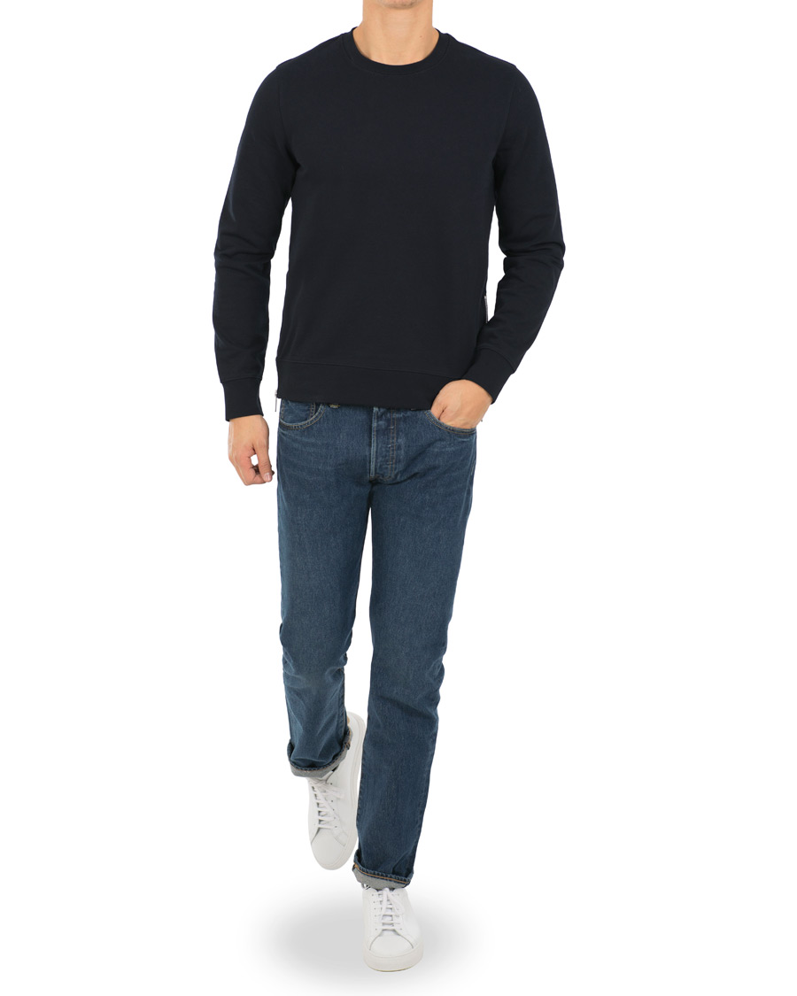 Herre | Trøjer | Vince | Side Zip Crew Neck Sweatshirt New Coastal Blue