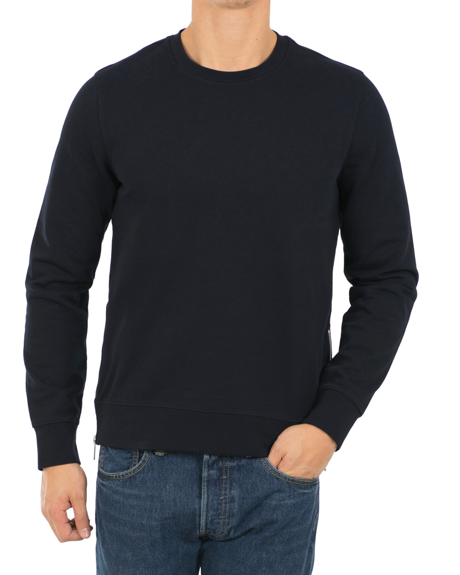 Herre | Trøjer | Vince | Side Zip Crew Neck Sweatshirt New Coastal Blue