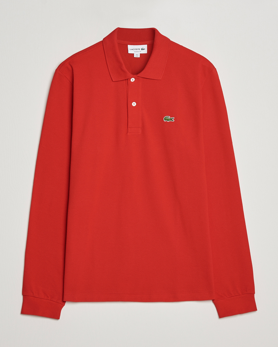 bagagerum Værdiløs sindsyg Lacoste Long Sleeve Polo Red - CareOfCarl.dk