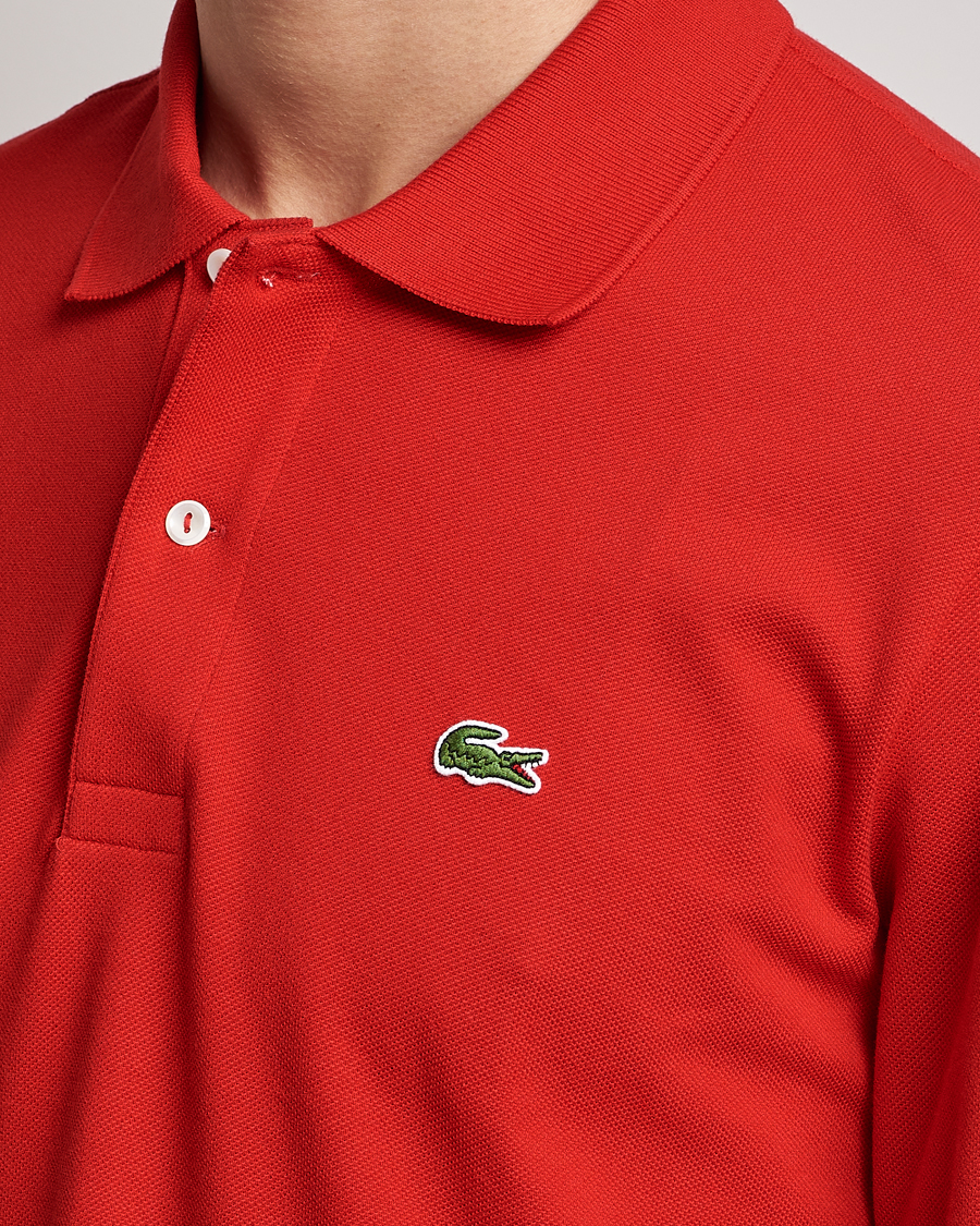 bagagerum Værdiløs sindsyg Lacoste Long Sleeve Polo Red - CareOfCarl.dk