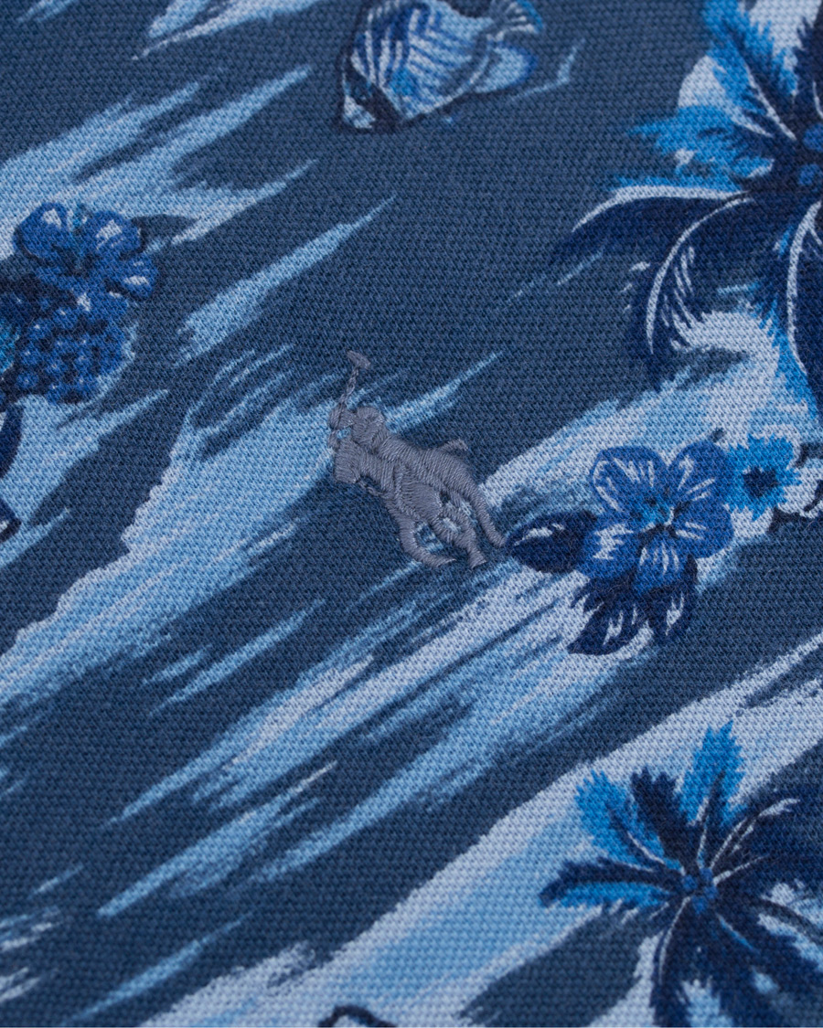 Herre | Polotrøjer | Polo Ralph Lauren | Featherweight Grandad Collar Polo Indigo Island Blue