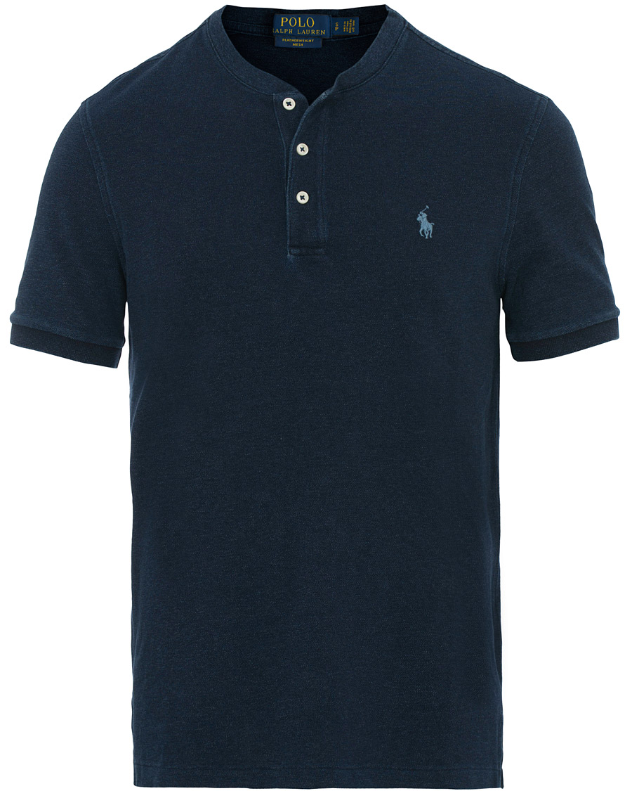 Herre | Polotrøjer | Polo Ralph Lauren | Featherweight Grandad Collar Polo Dark Indigo