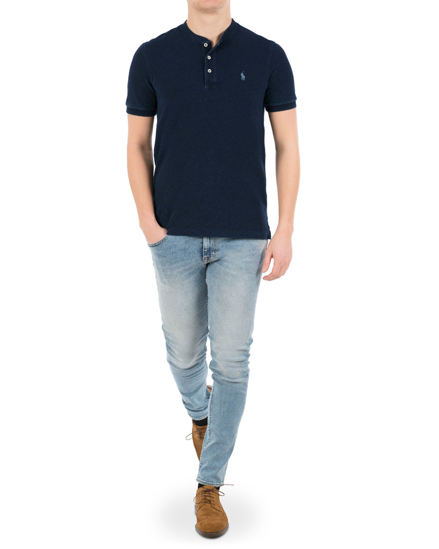 Herre | Polotrøjer | Polo Ralph Lauren | Featherweight Grandad Collar Polo Dark Indigo