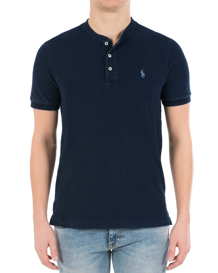 Herre | Polotrøjer | Polo Ralph Lauren | Featherweight Grandad Collar Polo Dark Indigo