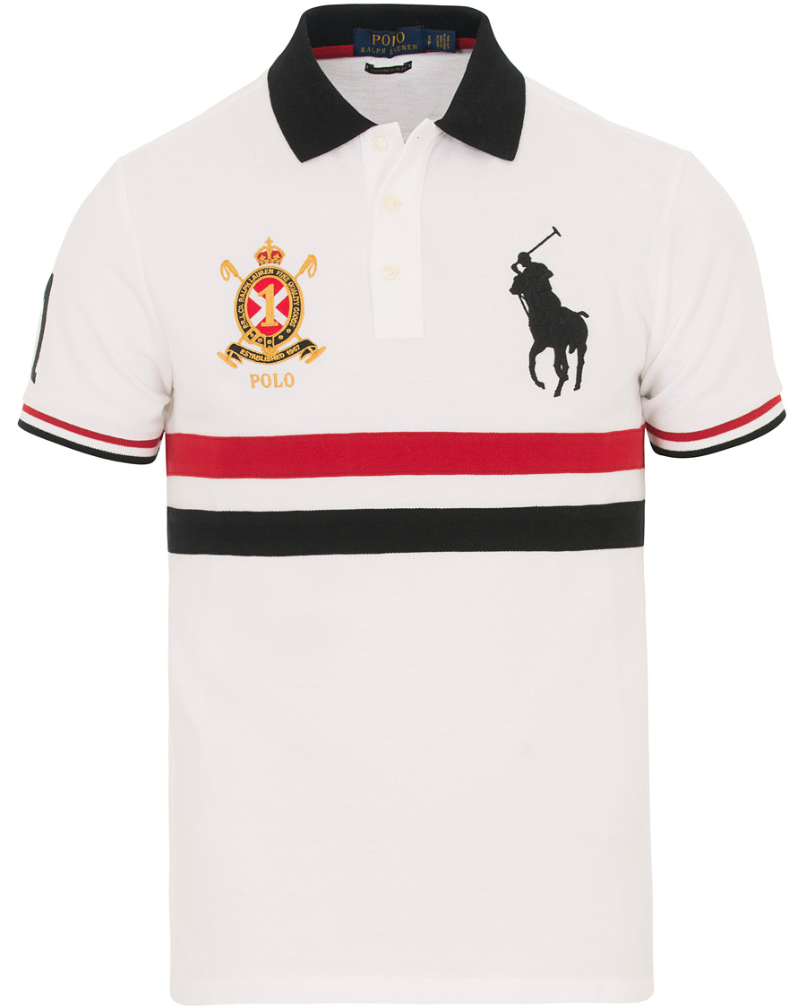 Herre | Polotrøjer | Polo Ralph Lauren | Custom Fit Broad Stripe Big Pony Polo White/Multi