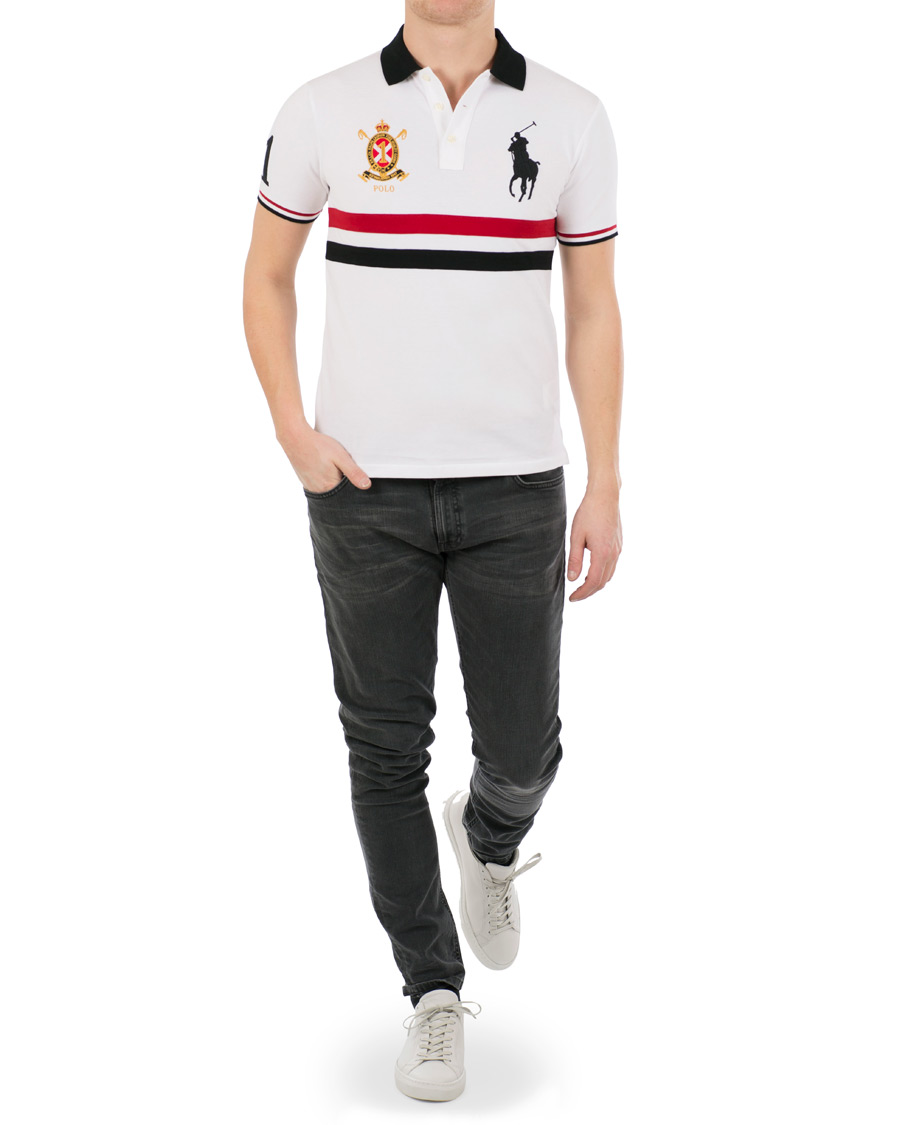 Herre | Polotrøjer | Polo Ralph Lauren | Custom Fit Broad Stripe Big Pony Polo White/Multi