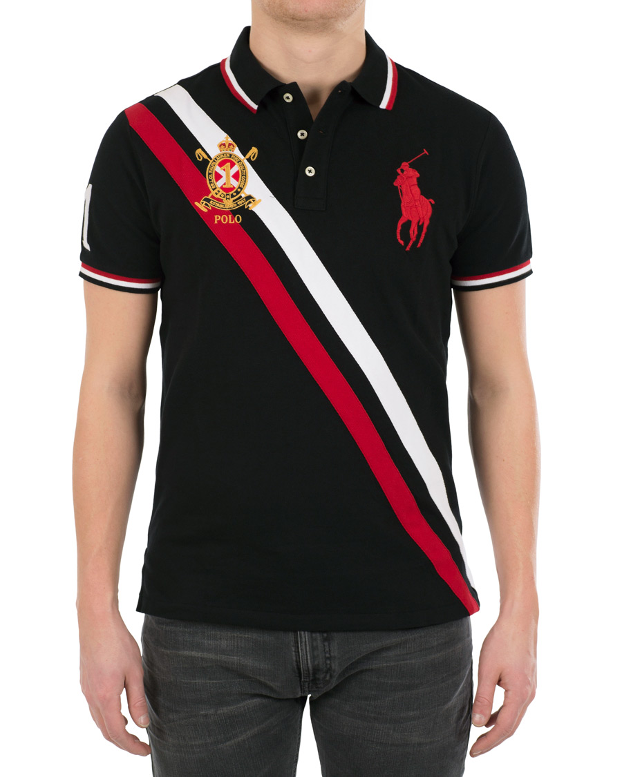 Herre | Polotrøjer | Polo Ralph Lauren | Custom Fit Diagonal Stripe Big Pony Polo Black/Multi