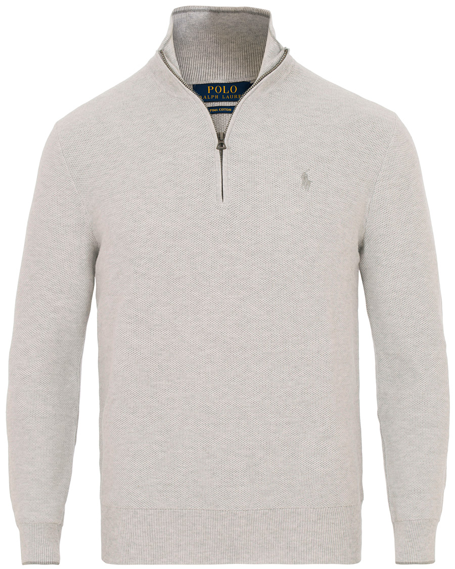 Herre | Trøjer | Polo Ralph Lauren | Texture Half Zip Lawrence Grey Heather