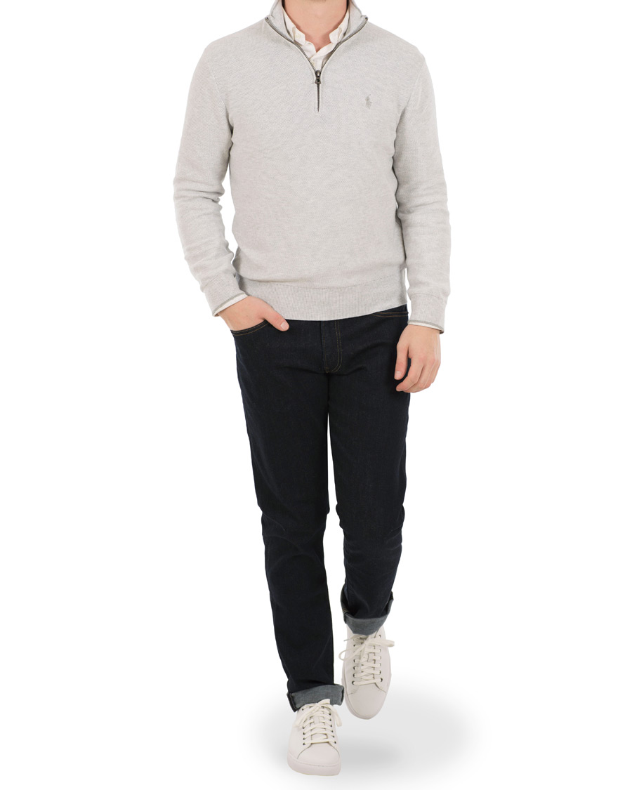 Herre | Trøjer | Polo Ralph Lauren | Texture Half Zip Lawrence Grey Heather