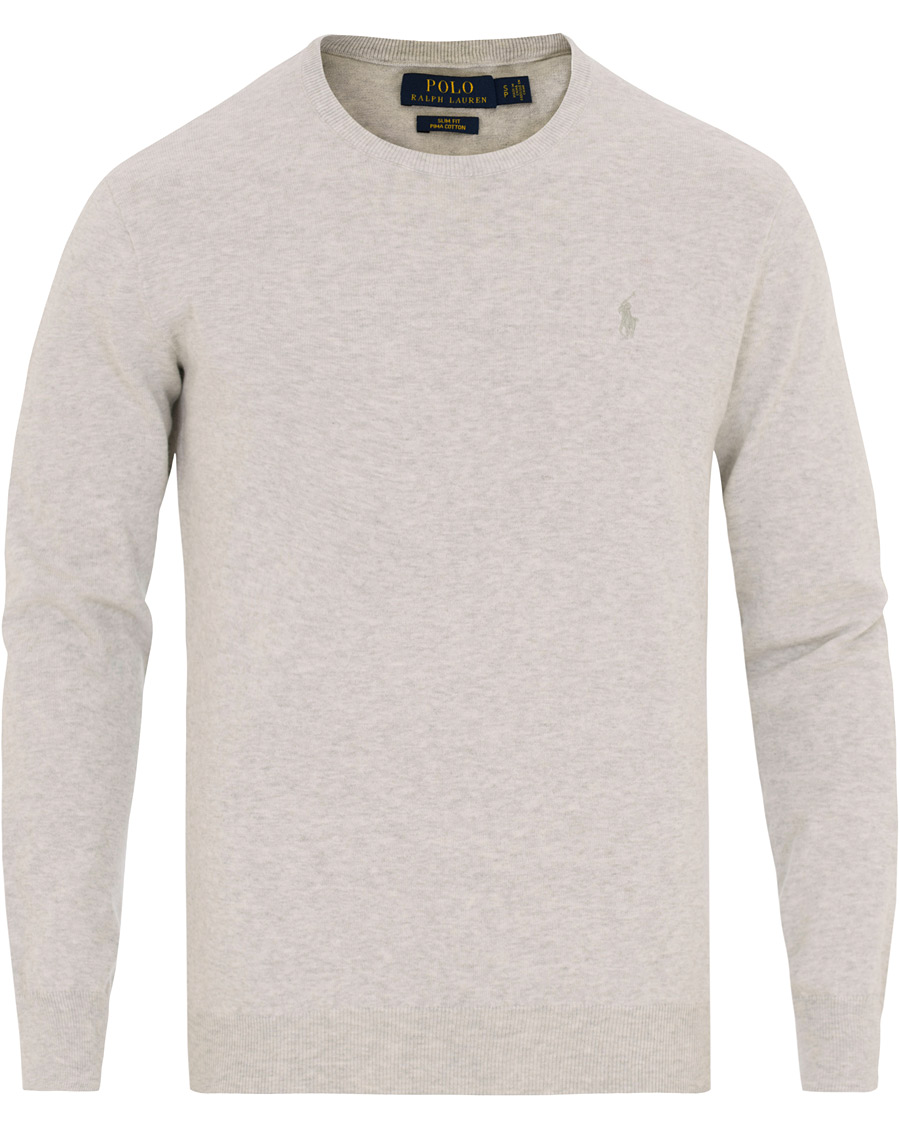 Herre | Trøjer | Polo Ralph Lauren | Pima Cotton Crew Neck Pullover Lawrence Grey Heather