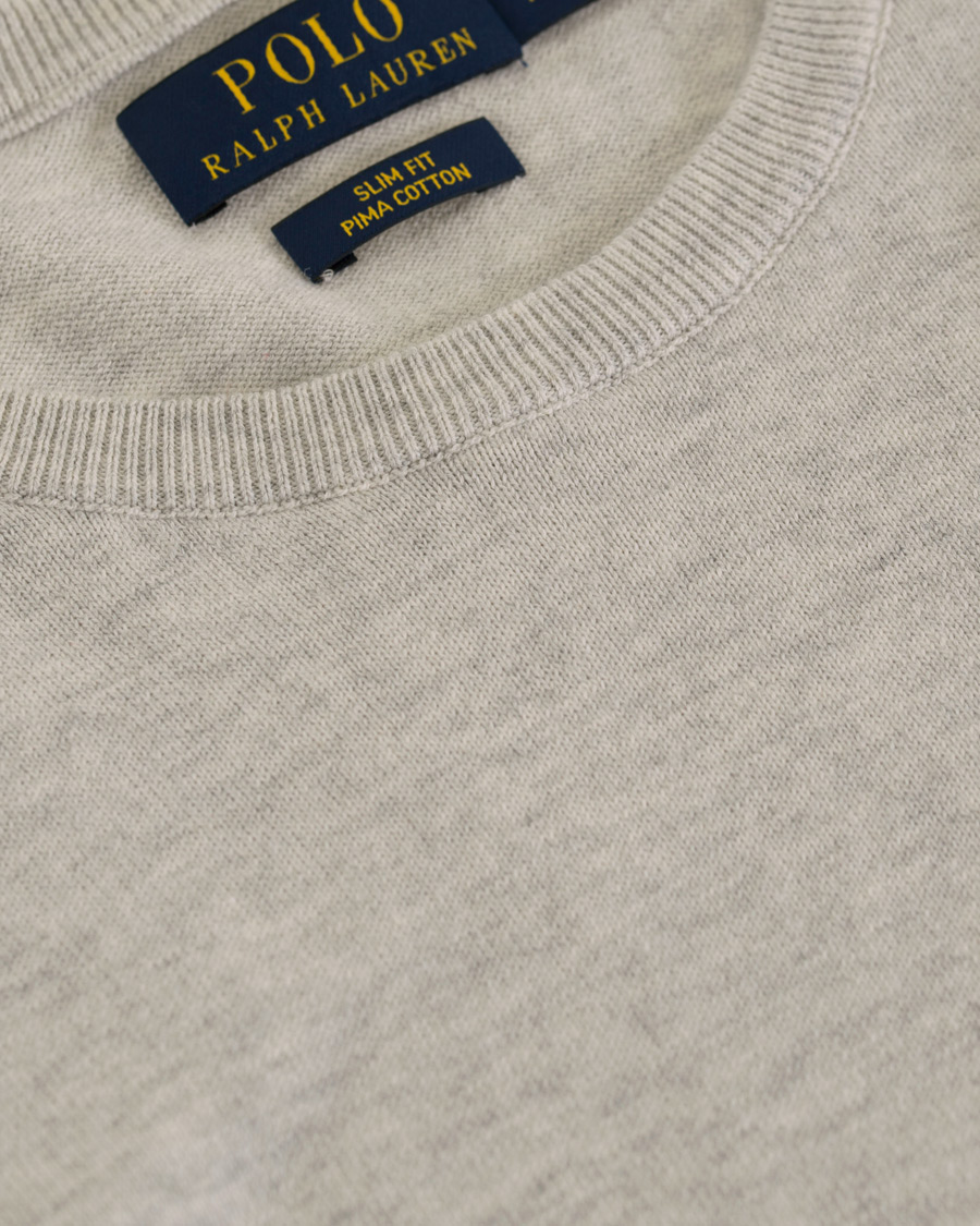 Herre | Trøjer | Polo Ralph Lauren | Pima Cotton Crew Neck Pullover Lawrence Grey Heather