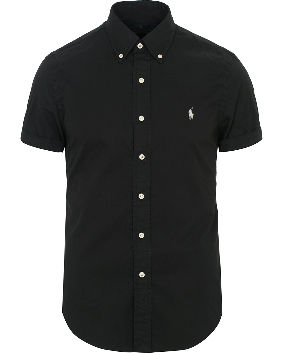 Herre | Skjorter | Polo Ralph Lauren | Slim Fit Button Down Short Sleeve Shirt Polo Black
