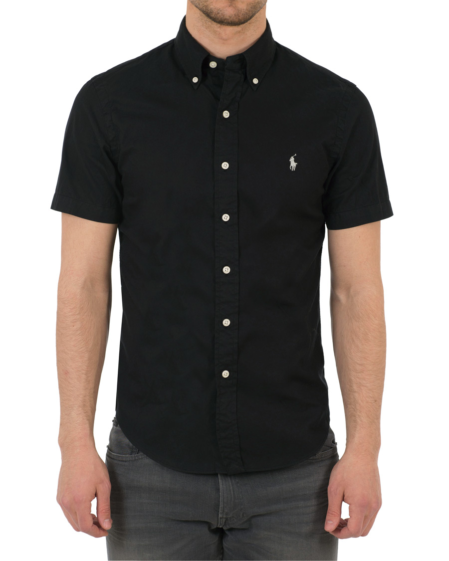 Herre | Skjorter | Polo Ralph Lauren | Slim Fit Button Down Short Sleeve Shirt Polo Black