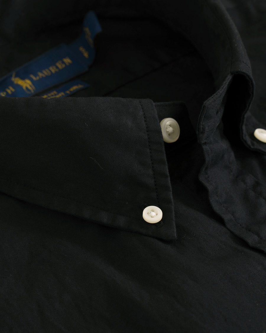 Herre | Skjorter | Polo Ralph Lauren | Slim Fit Button Down Short Sleeve Shirt Polo Black