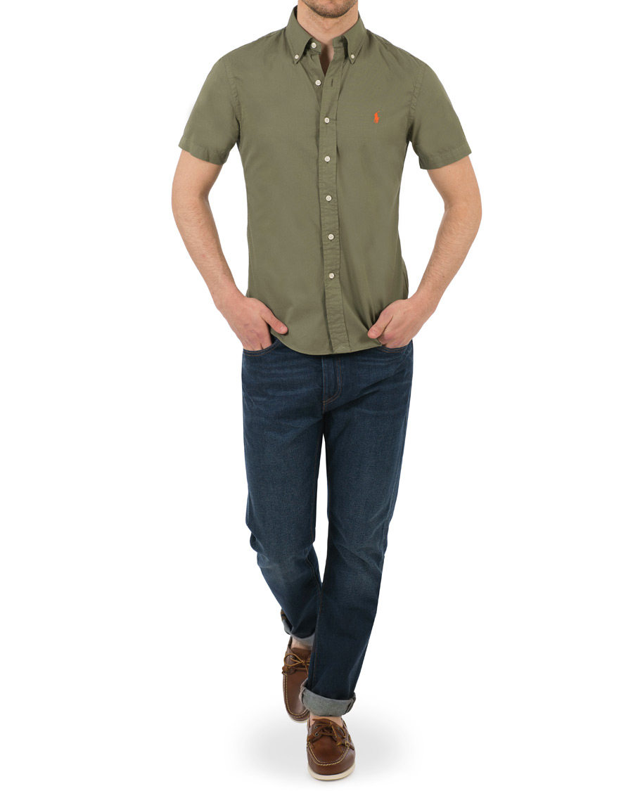 Herre | Skjorter | Polo Ralph Lauren | Slim Fit Button Down Short Sleeve Shirt Mountain Green