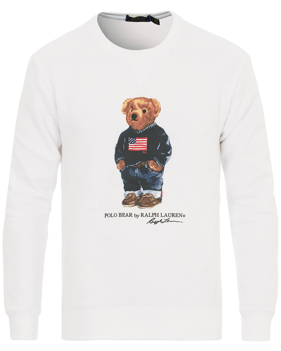 Herre | Trøjer | Polo Ralph Lauren | Printed Bear Crew Neck Sweatshirt White