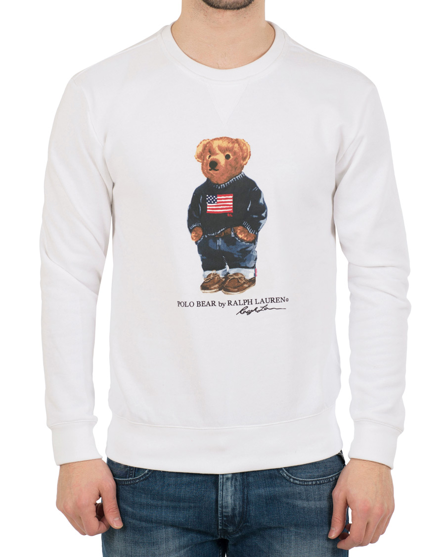 Herre | Trøjer | Polo Ralph Lauren | Printed Bear Crew Neck Sweatshirt White