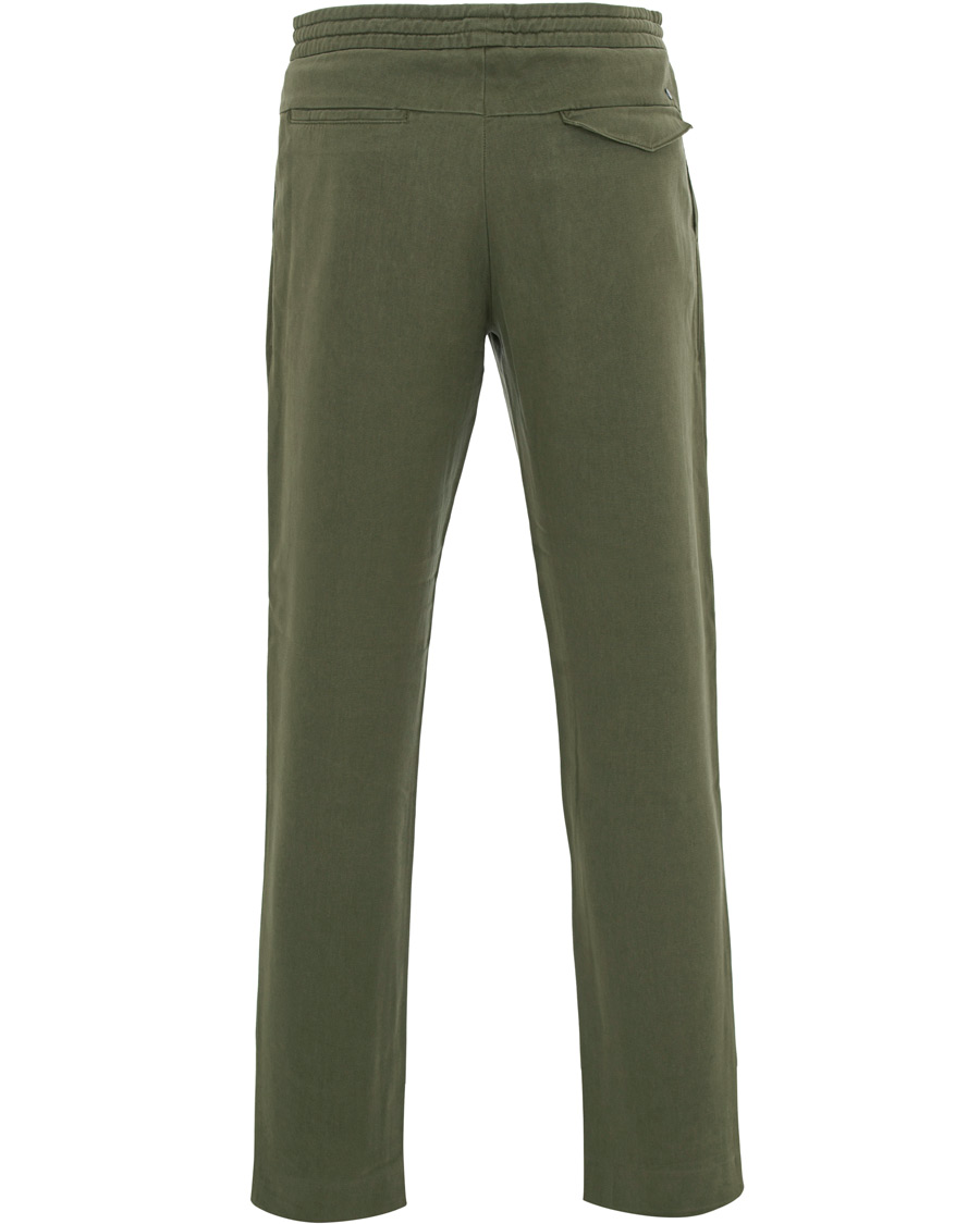 Herre | Bukser | NN07 | Domenico Tencel Pleated Draw String Trousers Moss Green