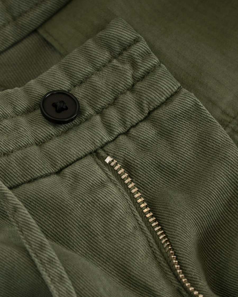 Herre | Bukser | NN07 | Domenico Tencel Pleated Draw String Trousers Moss Green