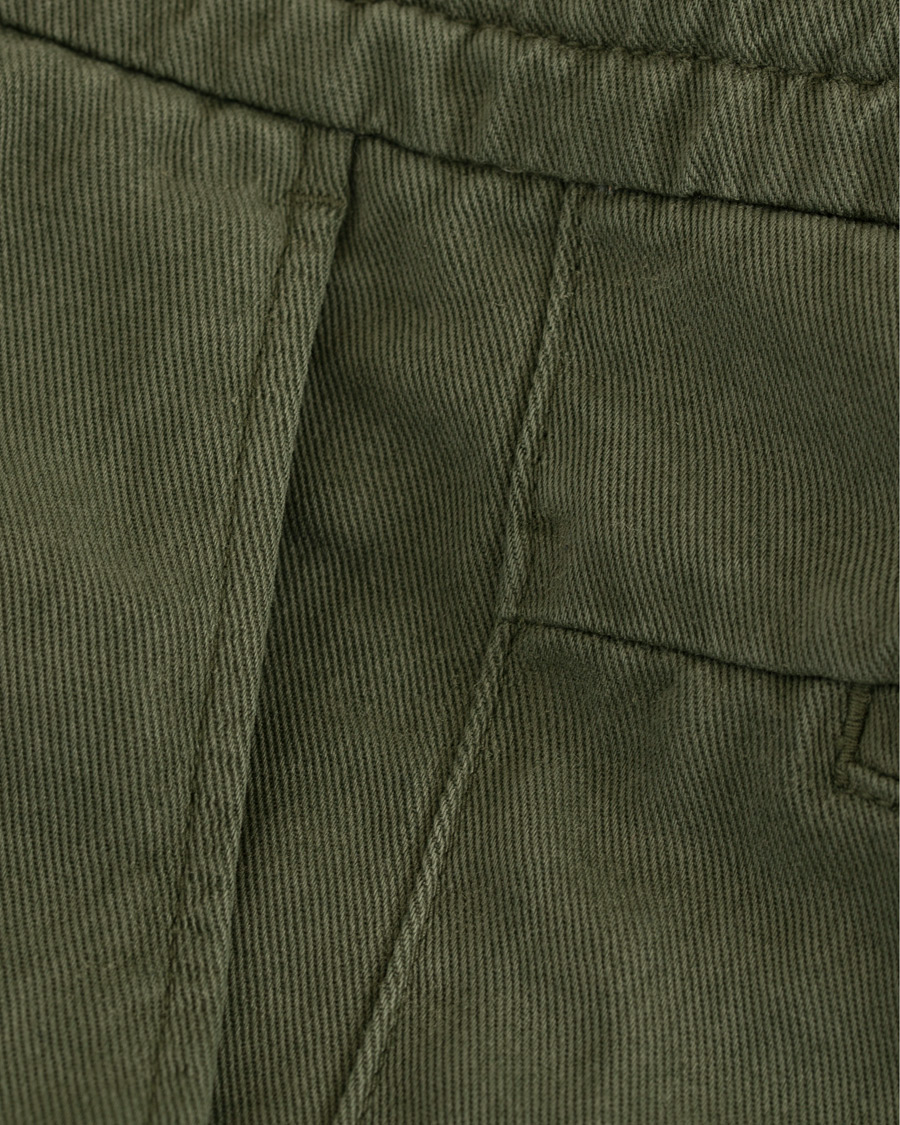 Herre | Bukser | NN07 | Domenico Tencel Pleated Draw String Trousers Moss Green