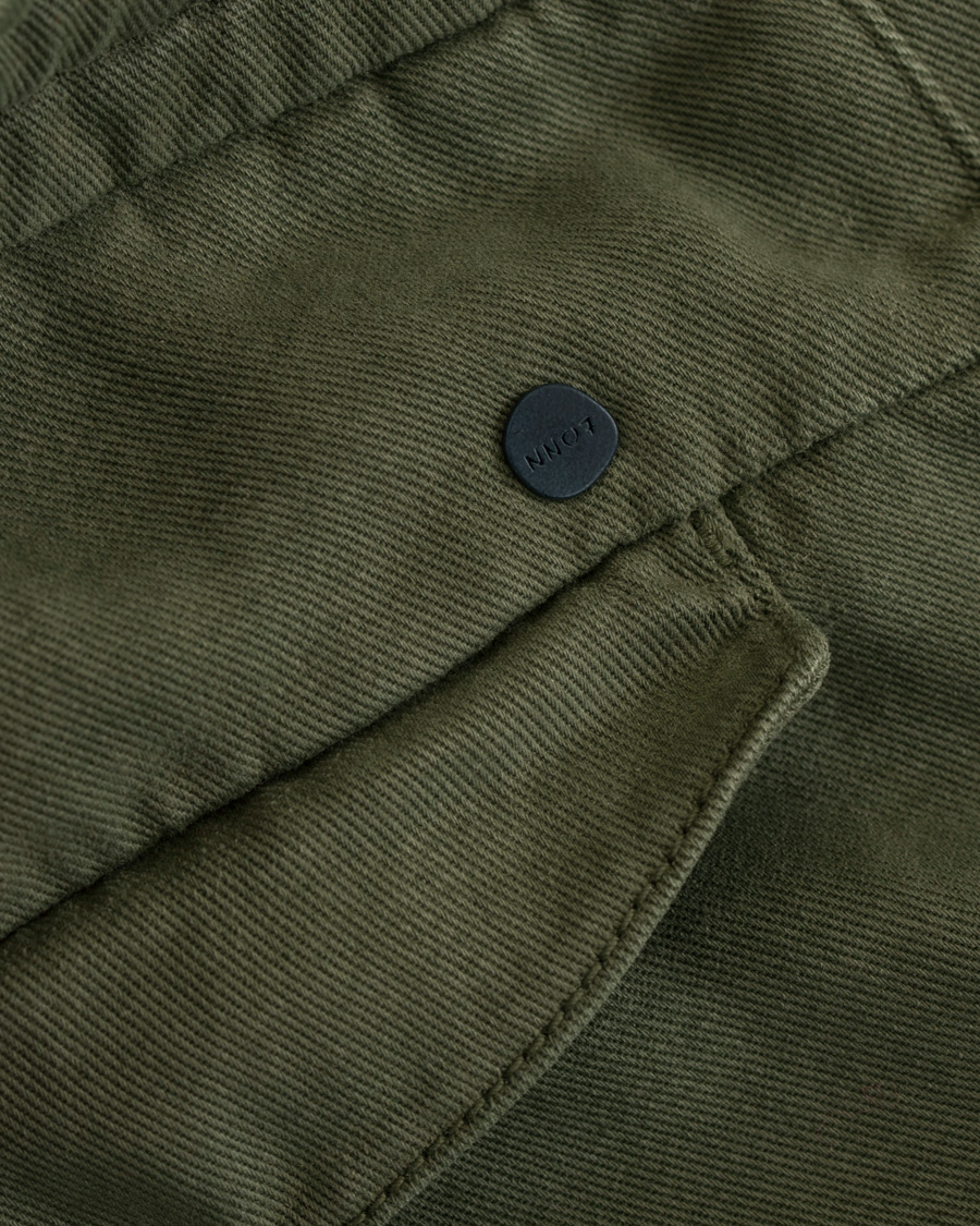 Herre | Bukser | NN07 | Domenico Tencel Pleated Draw String Trousers Moss Green