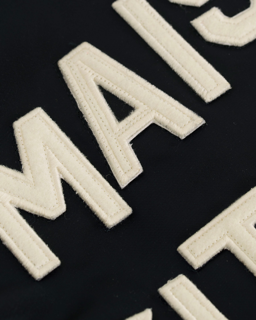 Herre | Jakker | Maison Kitsuné | Satin Teddy Baseball Jacket Navy