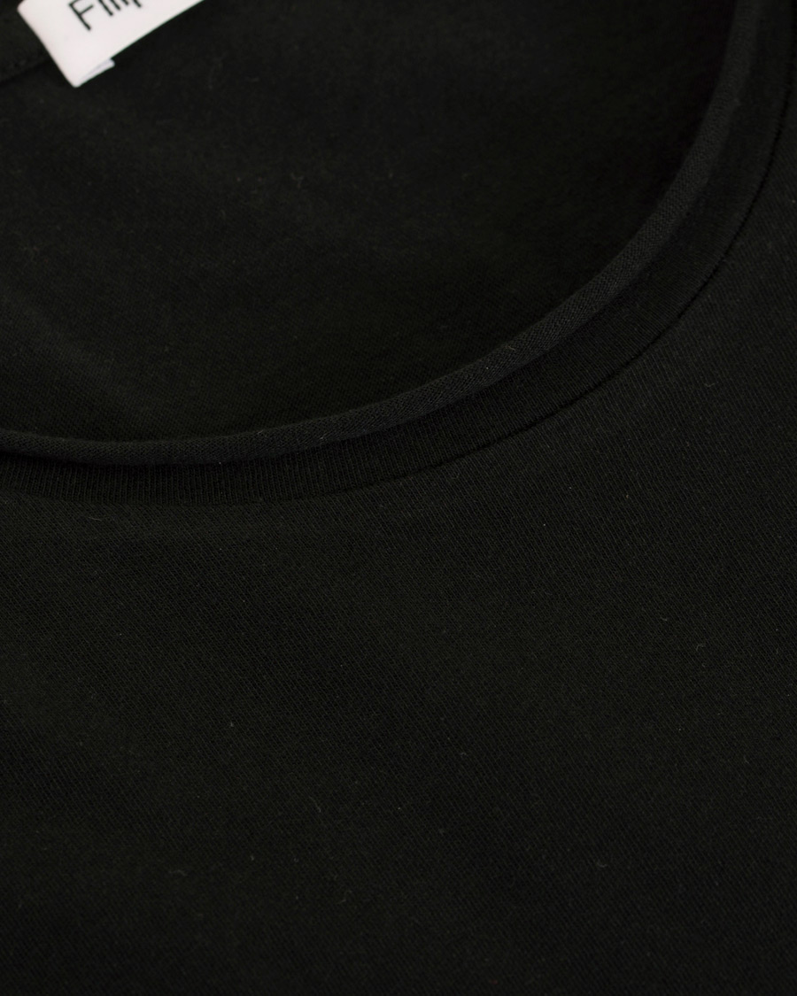Herre | T-Shirts | Filippa K | Roll Neck Crew Neck Tee Black