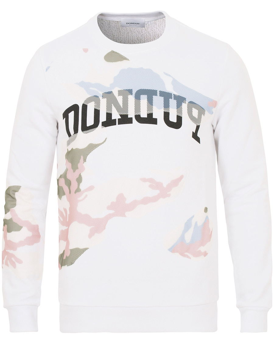 Herre | Trøjer | Dondup | Camo Print Crew Neck Sweatshirt White
