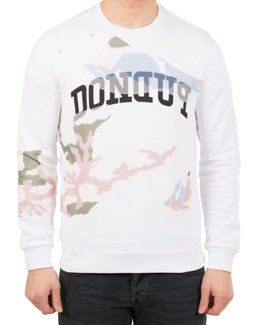 Herre | Trøjer | Dondup | Camo Print Crew Neck Sweatshirt White