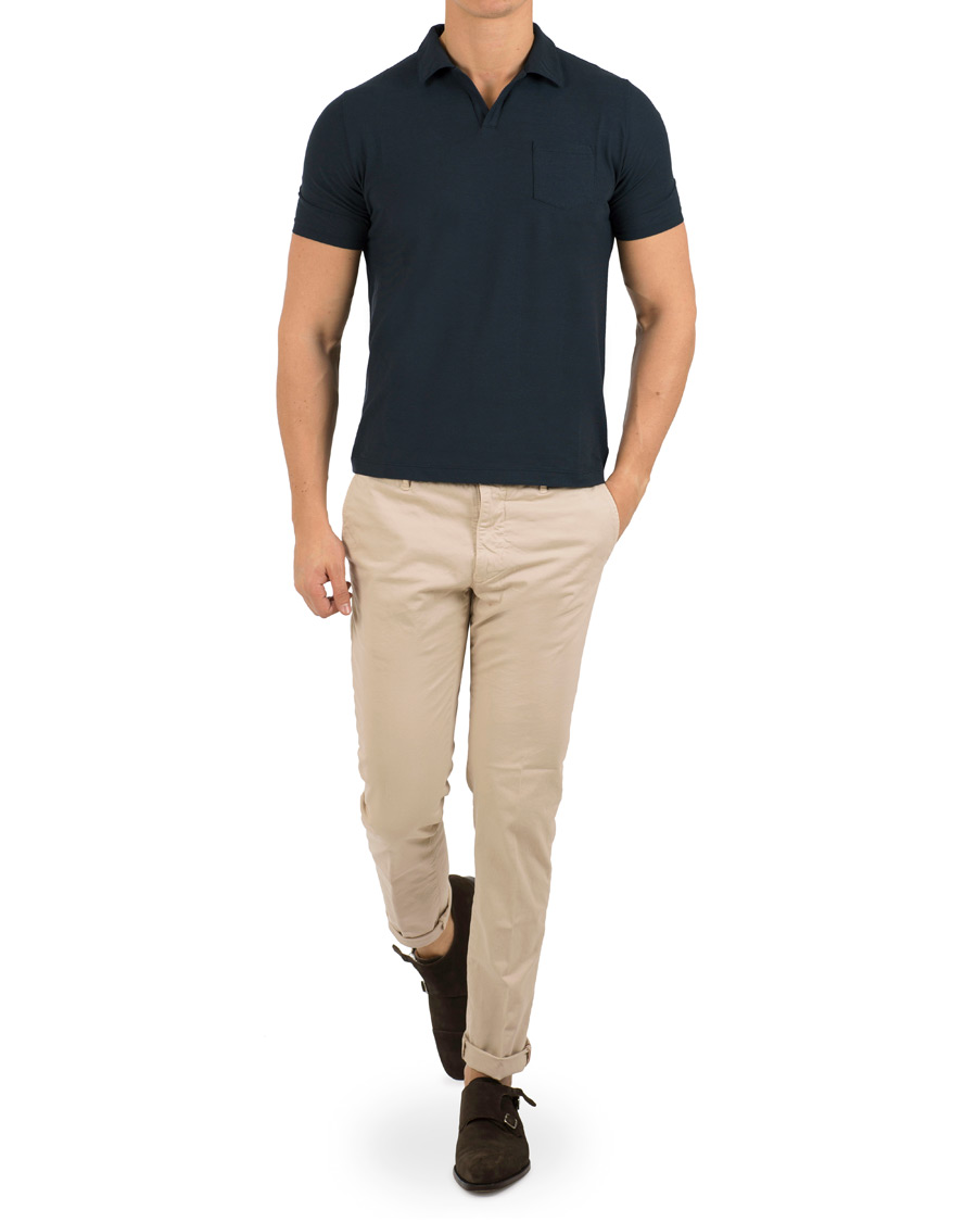 Herre | Polotrøjer | Zanone | Ice Cotton Buttonless Polo Navy