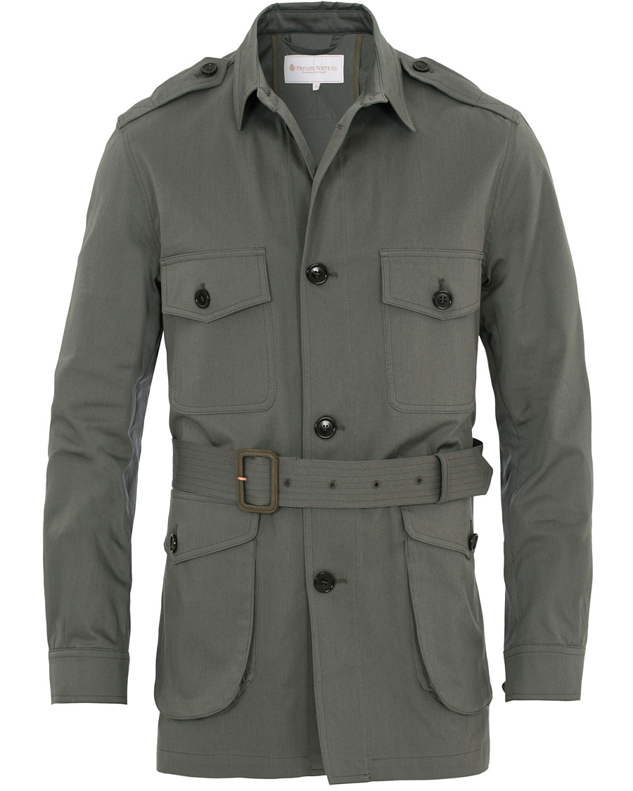 Private White Belted Safari Jacket Teal - CareOfCarl.dk