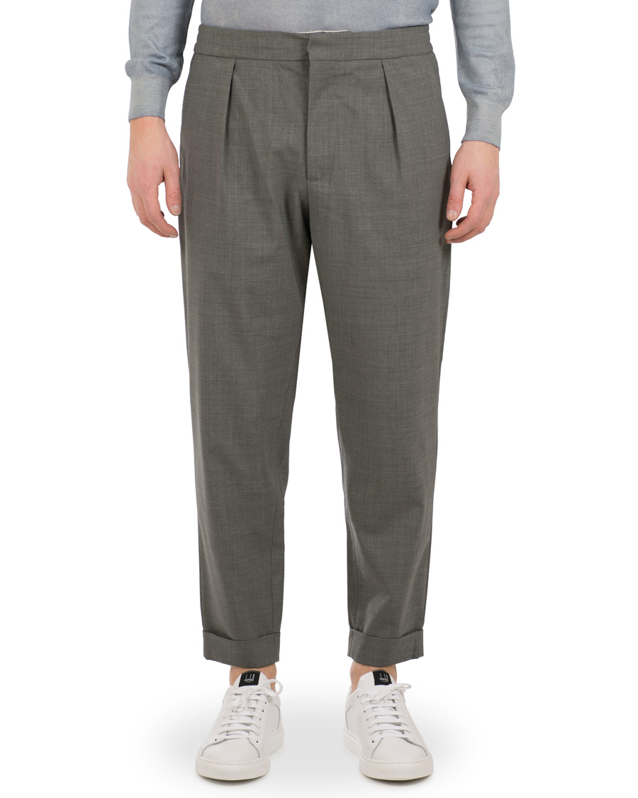 Herre | Bukser | Barena | Nitro Pleated Trousers Light Grey