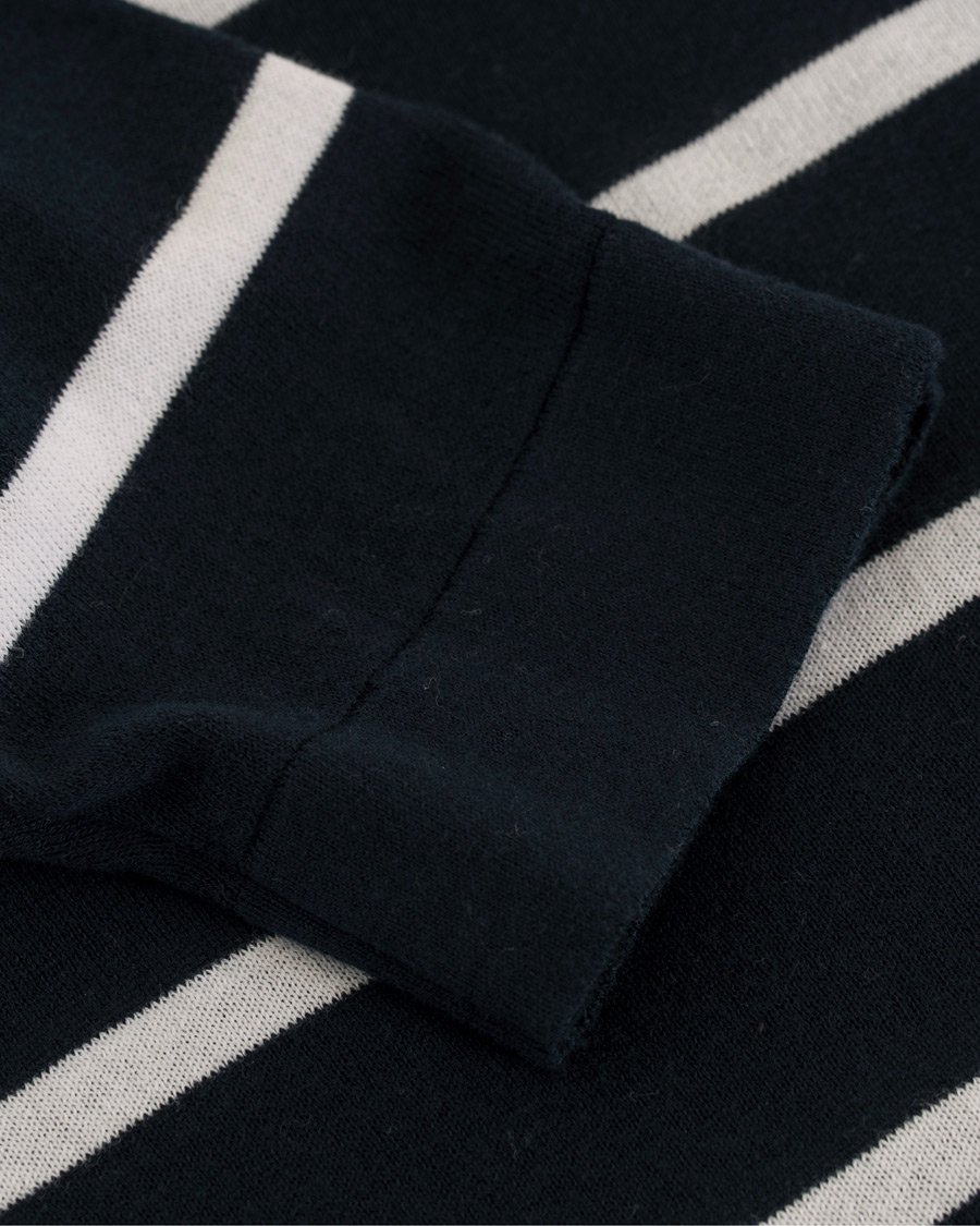 Herre | Trøjer | HUGO | Simun Stripe Knitted Crew Neck Navy/White