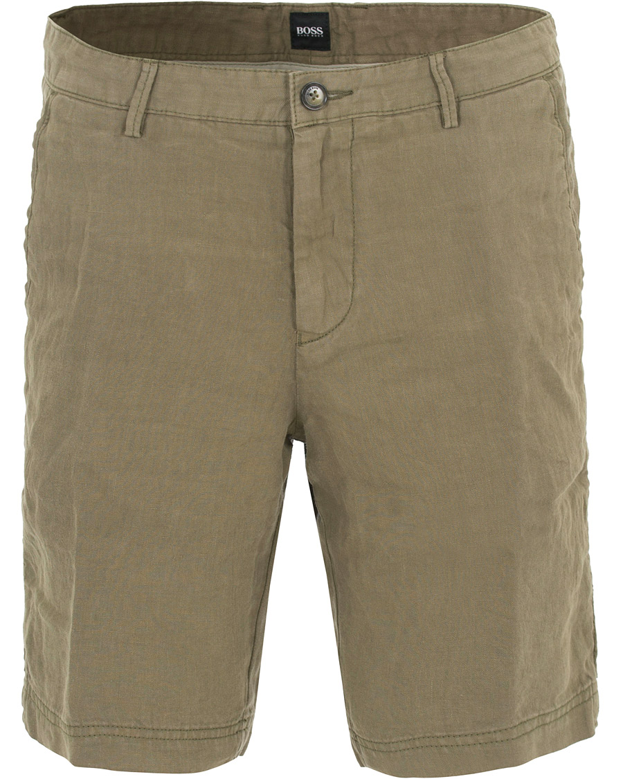 Herre | Shorts | BOSS BLACK | BOSS Crigan Linen Shorts Green