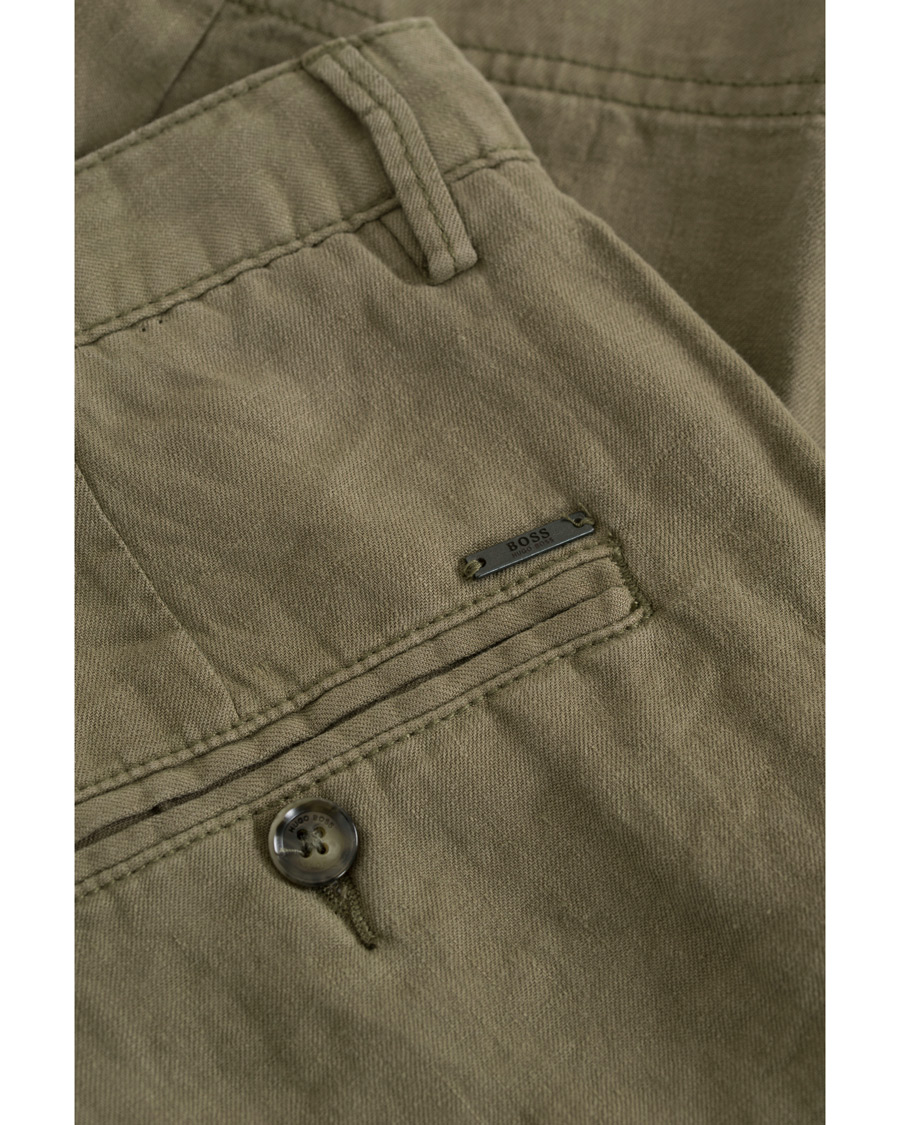 Herre | Shorts | BOSS BLACK | BOSS Crigan Linen Shorts Green