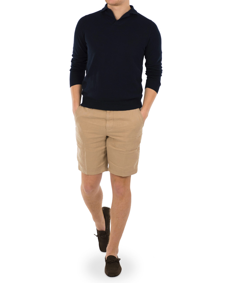 Herre | Shorts | BOSS BLACK | BOSS Crigan Linen Shorts Beige