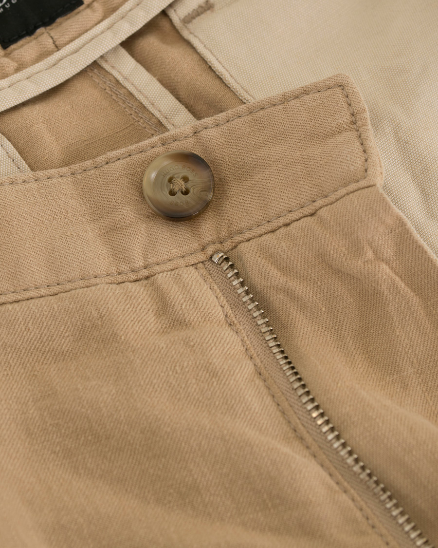 Herre | Shorts | BOSS BLACK | BOSS Crigan Linen Shorts Beige