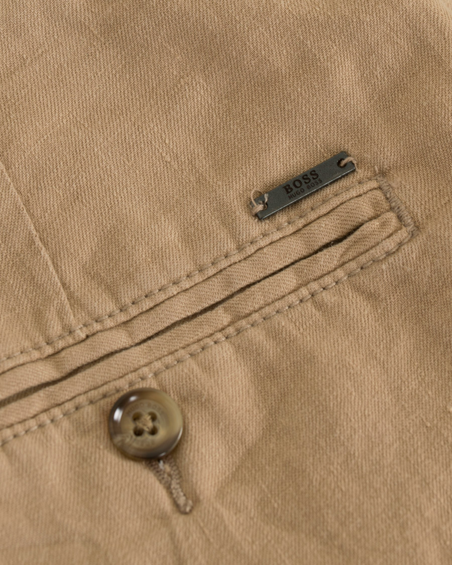 Herre | Shorts | BOSS BLACK | BOSS Crigan Linen Shorts Beige