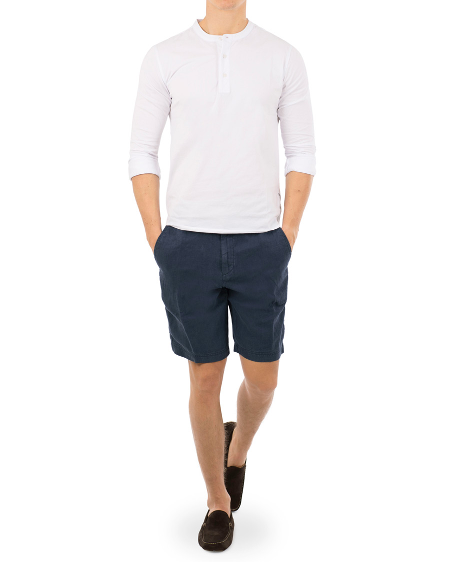 Herre | Shorts | BOSS BLACK | BOSS Crigan Linen Shorts Navy