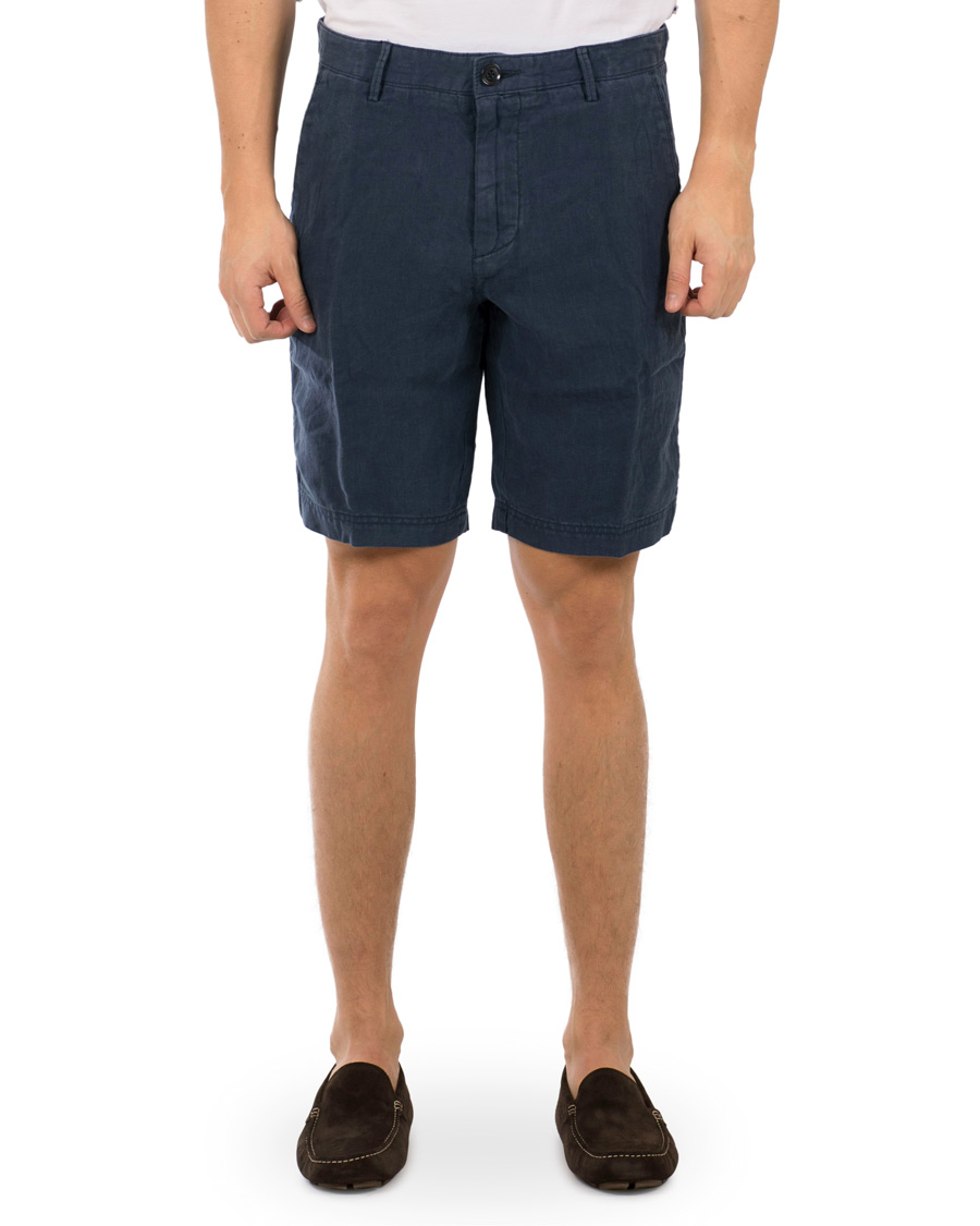 Herre | Shorts | BOSS BLACK | BOSS Crigan Linen Shorts Navy