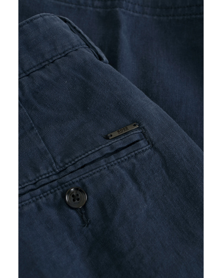Herre | Shorts | BOSS BLACK | BOSS Crigan Linen Shorts Navy