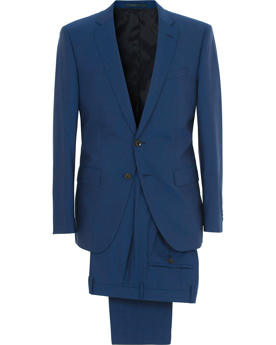 Herre | Jakkesæt | BOSS BLACK | BOSS Huge/Genius Wool Guabello Suit Napoli Blue