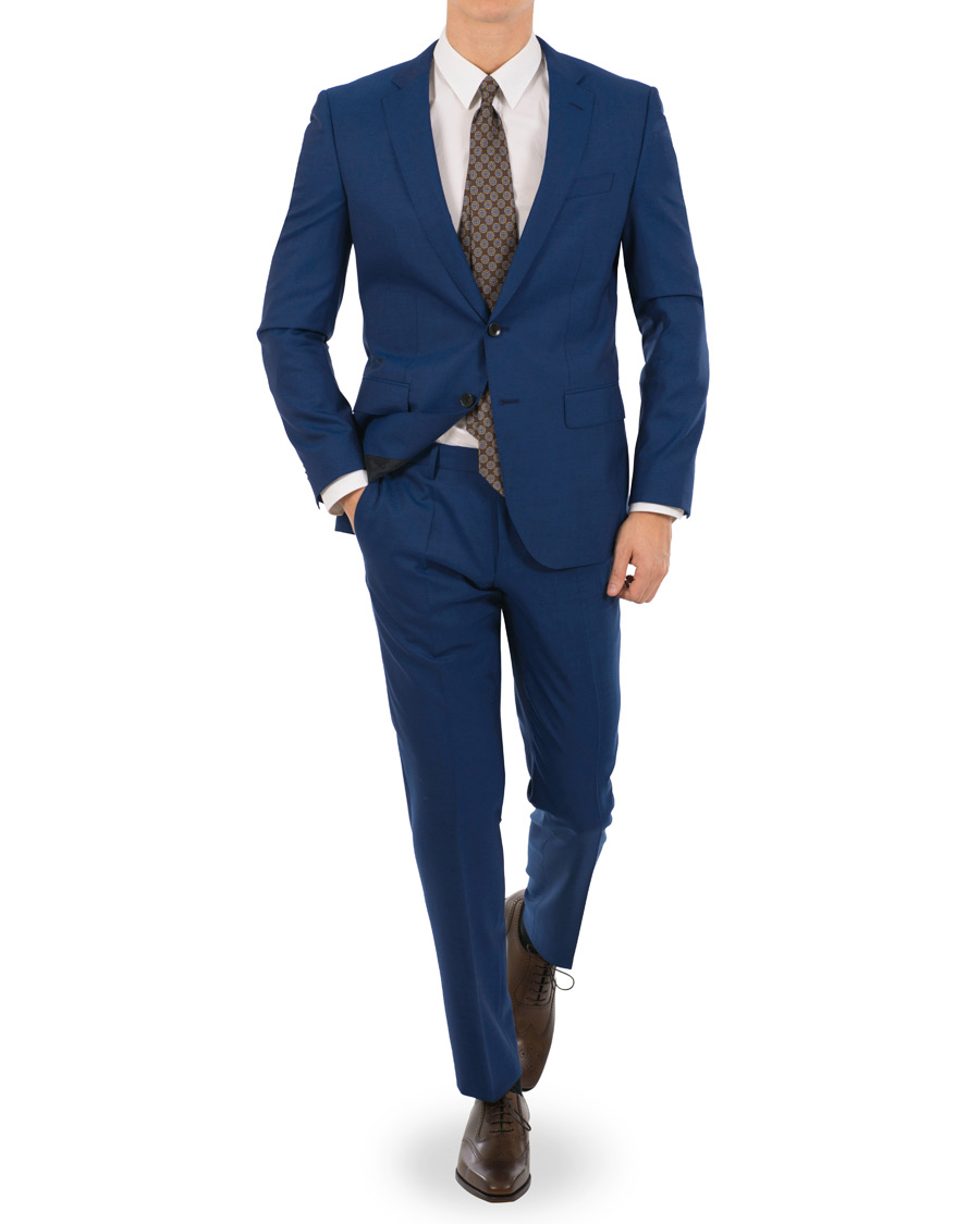 Herre | Jakkesæt | BOSS BLACK | BOSS Huge/Genius Wool Guabello Suit Napoli Blue